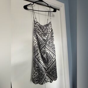 Justify Black & White Paisley Slip Midi Dress